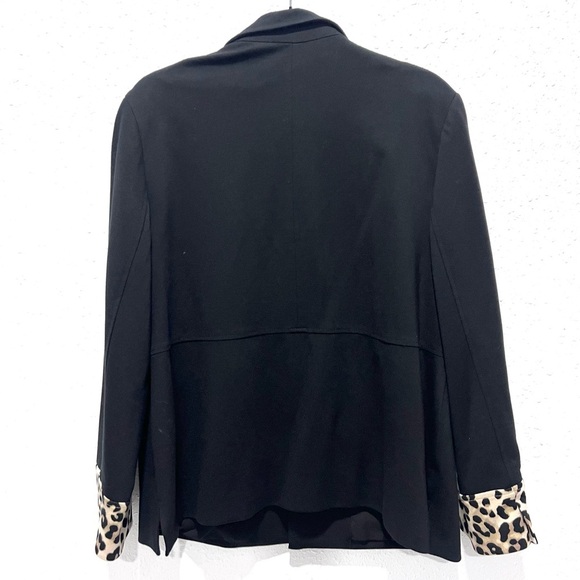 Chico's Black and leopard trim Blazer with Tailored Silhouette XL/16 - Picture 7 of 8